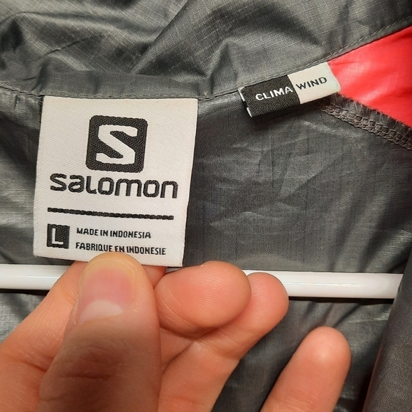 Salomon Women's Large Lightweight Climawind Jacket Pink Gray Size Large - Picture 6 of 7